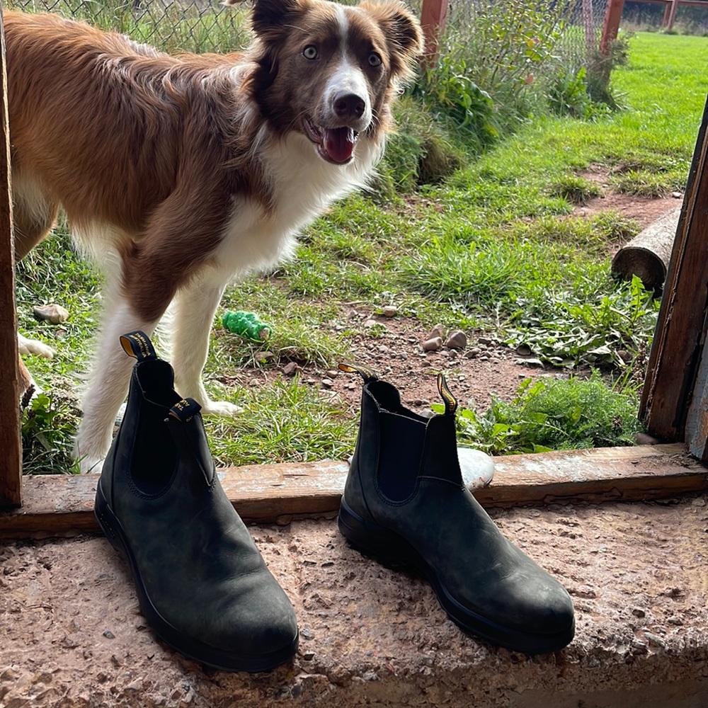 Blundstone Grey / Black leather boots